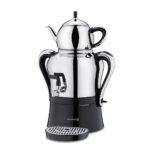 سماور برقی 2000 وات 1.1 + 3.0 لیتر استیل براق چای کولیک کرکماز 842