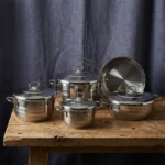 سرویس قابلمه 9 پارچه استیل براق آسترا کرکماز 1900 | رابیما