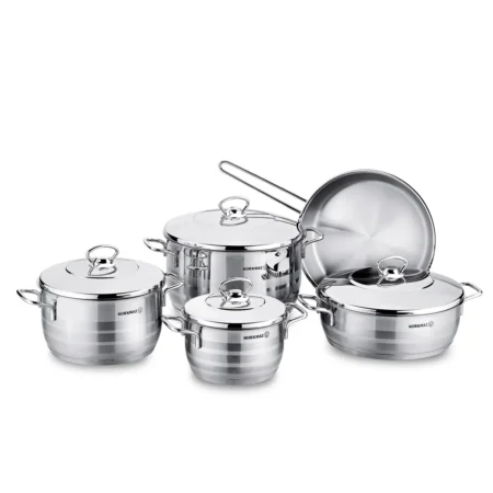 سرویس قابلمه 9 پارچه استیل براق آسترا کرکماز 1900 | رابیما