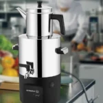 سماور برقی 2000 وات 2.0 + 5.0 لیتر استیل براق چای شف کرکماز 841-01 | رابیما