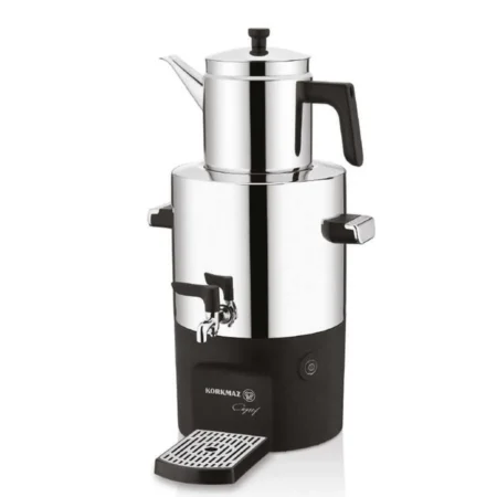 سماور برقی 2000 وات 2.0 + 5.0 لیتر استیل براق چای شف کرکماز 841-01 | رابیما