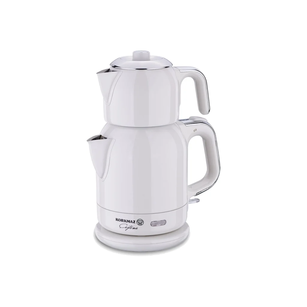 چای ساز اتوماتیک برقی 1600 وات 0.9 + 1.7 لیتر وانیلی چایتیما کرکماز 331-08 | رابیما