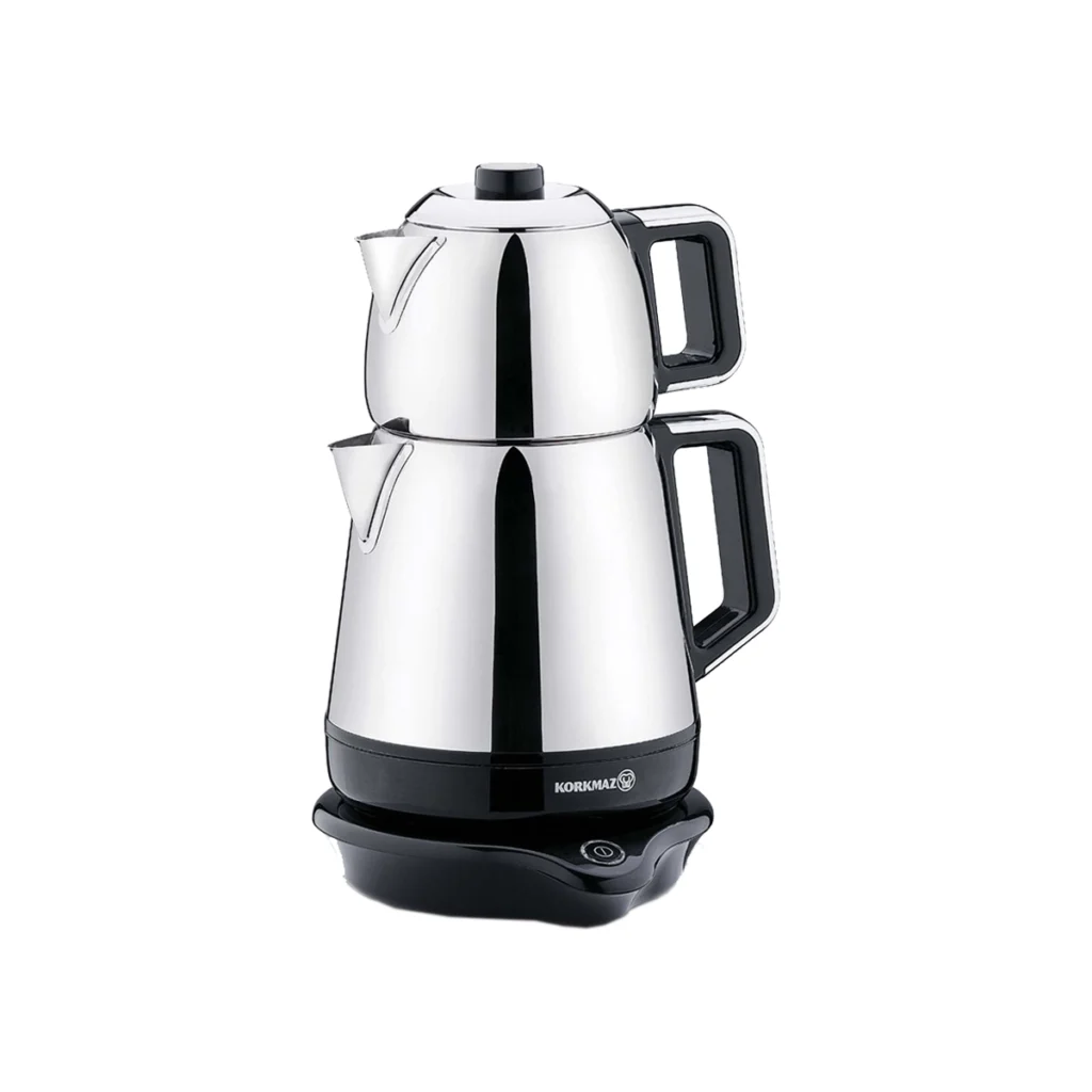 چای ساز اتوماتیک برقی 2000 وات 1.2 + 1.7 لیتر استیل دمیکس کرکماز 332-03 | رابیما