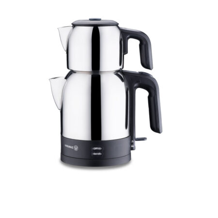 چای ساز اتوماتیک برقی 1600 وات 0.9 + 1.8 لیتر طوسی دمکولیک کرکماز 359-08