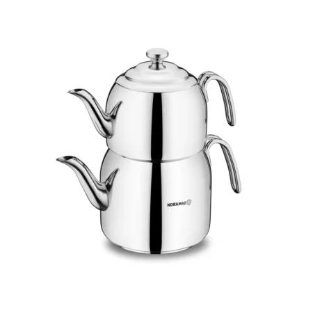 کتری و قوری 1.1 + 2.3 لیتر استیل براق دروپا ماکسی کرکماز 057 | رابیما