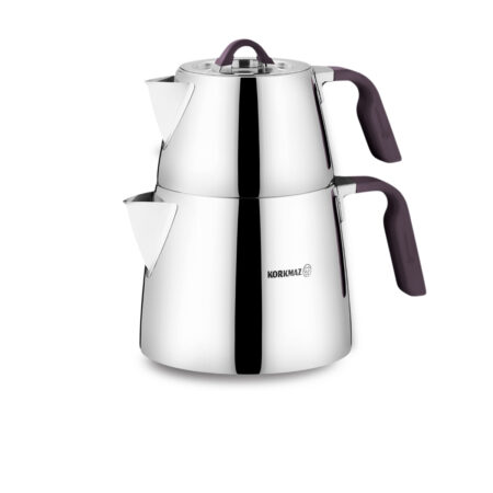 کتری و قوری 1.1 + 2.0 لیتر استیل مات استا کرکماز 080