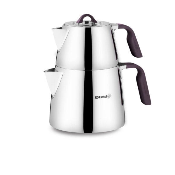 کتری و قوری 1.1 + 2.0 لیتر استیل مات استا کرکماز 080