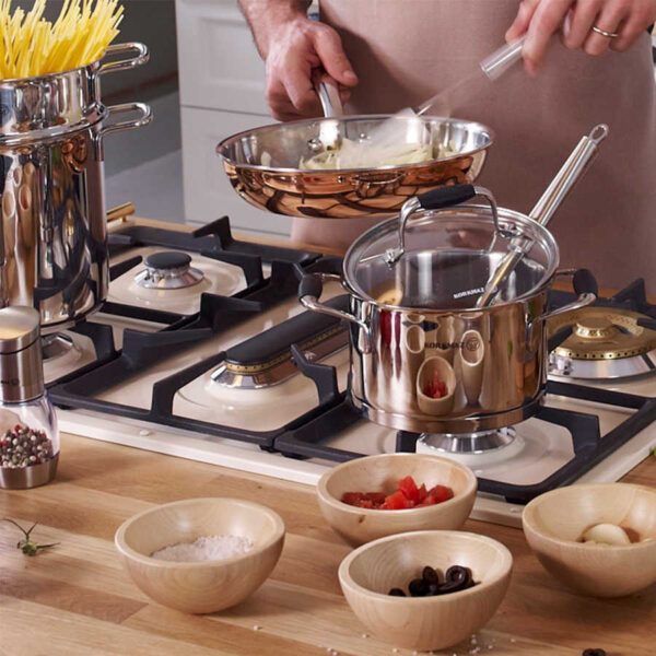 سرویس قابلمه 8 پارچه استیل براق فلورا کرکماز 1979