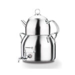 سماور رو اجاقی شیر دار 1.0 + 3.0 لیتر استیل مات لونا پلاتینیوم کرکماز 033