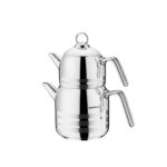 کتری و قوری 1.3 + 3.0 لیتر استیل براق مگا کرکماز 091