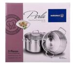 سرویس بخارپز 24*15.2 سانتیمتر 6.9 لیتر استیل براق پرلا کرکماز 1522