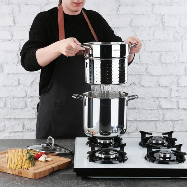 سرویس پاستاپز 20*18.0 سانتیمتر 5.6 لیتر استیل براق پرلا کرکماز 1523