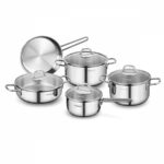 سرویس قابلمه 9 پارچه استیل براق پرلا کرکماز 1609