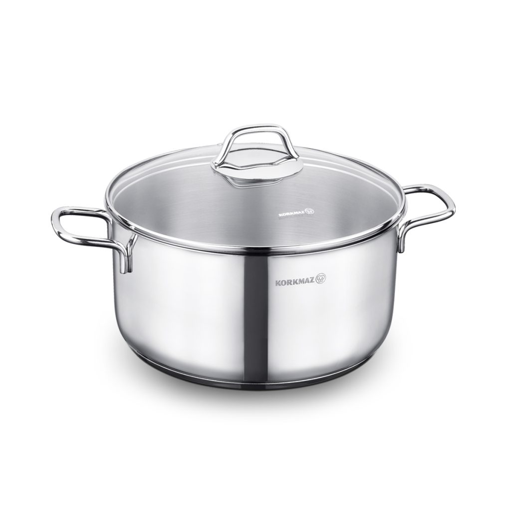 قابلمه 22*11.0 سانتیمتر 4.0 لیتر استیل براق پرلا کرکماز 1656