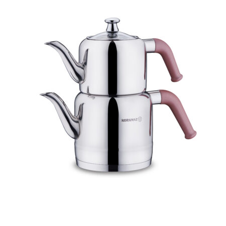 کتری و قوری 1.1 + 1.9 لیتر استیل براق ریوا کرکماز 189-01