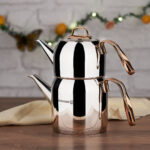 کتری و قوری 0.9 + 1.6 لیتر استیل براق رزانا کرکماز 192