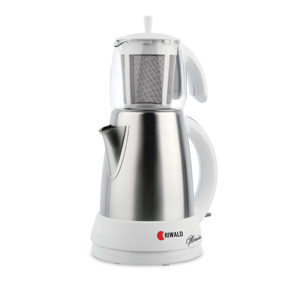 چای ساز برقی 1650 وات 0.7 + 1.5 لیتر استیل مات گلوریا ریوالد 800901 - تصویر 1