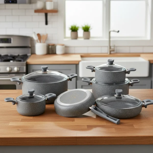 سرویس قابلمه 11 پارچه گرانیت طوسی یورک ریوالد 6501111-0114 | رابیما