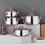 سرویس قابلمه 8 پارچه استیل براق بلا کرکماز 1848-1