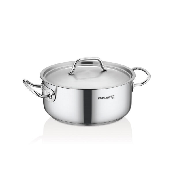 قابلمه کوتاه 20*9.0 سانتیمتر 2.8 لیتر استیل مات پرولاین کرکماز 2738