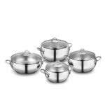 سرویس قابلمه 8 پارچه استیل براق تامبیک کرکماز 1807