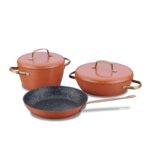 سرویس قابلمه نچسب 5 پارچه قهوه ای وینتیج کرکماز 2607-1