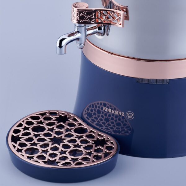 سماور برقی 2000 وات 1.1 + 3.5 لیتر استیل رزگلد هاندان کرکماز 843-01