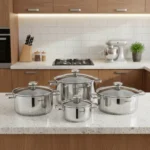 سرویس قابلمه 8 پارچه استیل براق آکوا کرکماز 1968 | رابیما