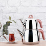 کتری و قوری 1.0 + 2.0 لیتر استیل براق بلا کرکماز 045-01