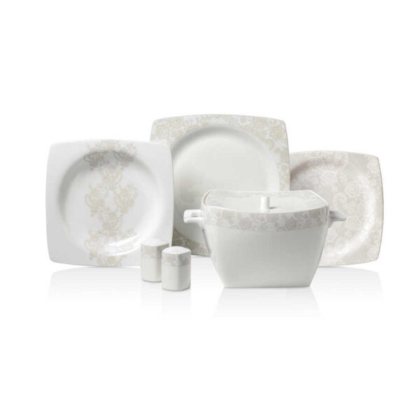 سرویس غذاخوری چینی 60 پارچه بون سلکشن کرکماز 8430