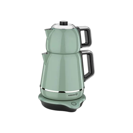 چای ساز اتوماتیک برقی 2000 وات 1.2 + 1.7 لیتر سبز دمیکس کرکماز 332-01 | رابیما