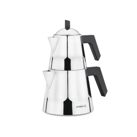 کتری و قوری 1.0 + 2.0 لیتر استیل براق دیا کرکماز 224 | رابیما