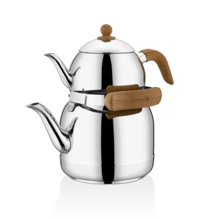 کتری و قوری 1.3 + 3.5 لیتر استیل براق فورستا کرکماز 217 | رابیما