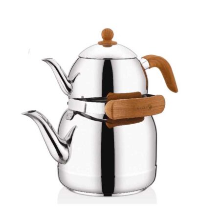 کتری و قوری 1.3 + 3.5 لیتر استیل براق فورستا کرکماز 217