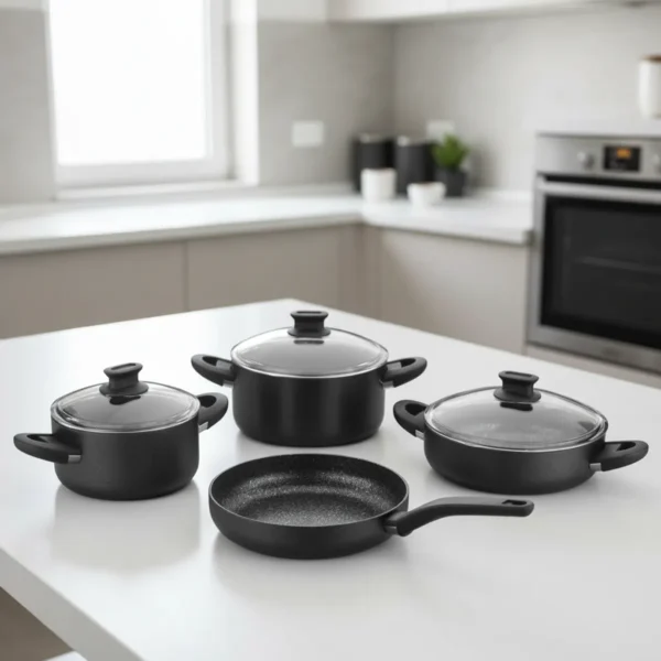 سرویس قابلمه 7 پارچه مشکی لینا کرکماز 2887 | رابیما