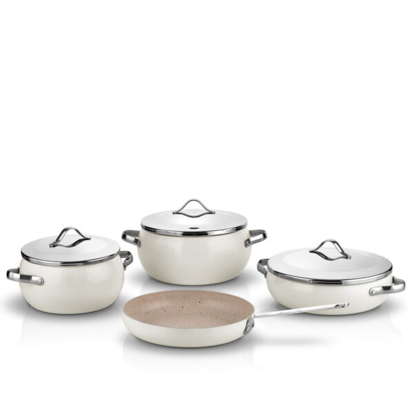 سرویس قابلمه نچسب 7 پارچه سفید لومیا کرکماز 2674