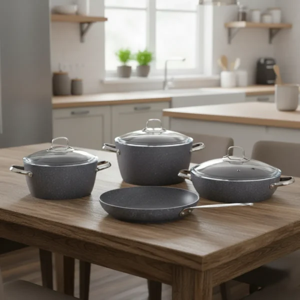 سرویس قابلمه نچسب 7 پارچه طوسی نه آ کرکماز 2892 | رابیما