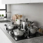 سرویس قابلمه 8 پارچه استیل براق نورا کرکماز 2988 | رابیما