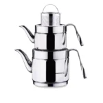 کتری و قوری 1.2 + 2.2 لیتر استیل براق نوستالژی ماکسی کرکماز 229 | رابیما