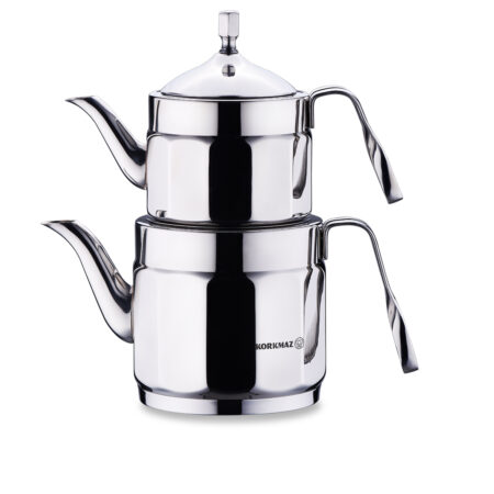 کتری و قوری 1.2 + 2.2 لیتر استیل براق نوستالژی ماکسی کرکماز 229