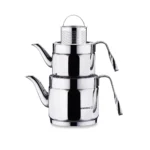 کتری و قوری 0.9 + 1.6 لیتر استیل براق نوستالژی میدی کرکماز 228 | رابیما