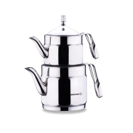 کتری و قوری 0.9 + 1.6 لیتر استیل براق نوستالژی میدی کرکماز 228