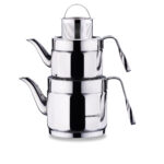 کتری و قوری 0.9 + 1.6 لیتر استیل براق نوستالژی میدی کرکماز 228