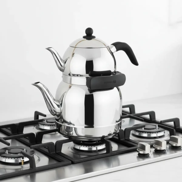 کتری و قوری 1.3 + 3.5 لیتر استیل براق اورنلا کرکماز 220 | رابیما