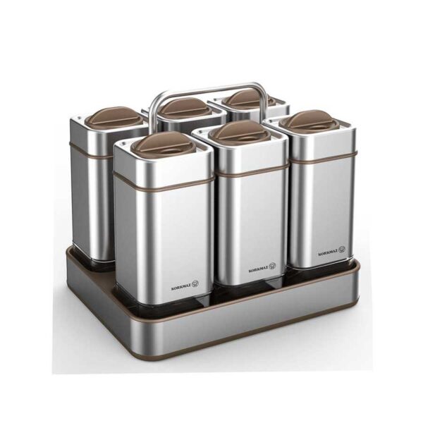 سرویس جای ادویه 7 پارچه استیل مات استورا کرکماز 696-02