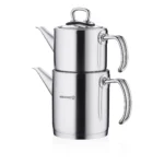 کتری و قوری 1.2 + 1.8 لیتر استیل براق پرولاین کرکماز 274 | رابیما