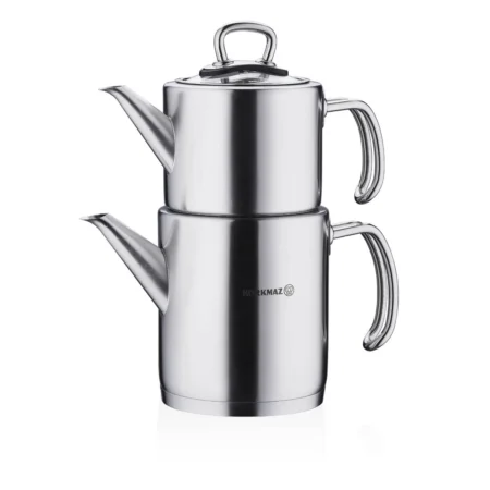 کتری و قوری 1.2 + 1.8 لیتر استیل براق پرولاین کرکماز 274 | رابیما