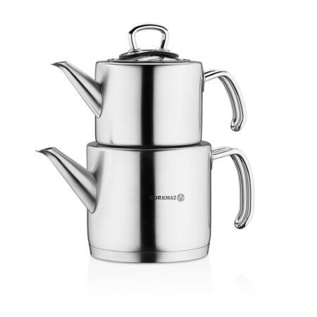 کتری و قوری 1.2 + 1.8 لیتر استیل براق پرولاین کرکماز 274