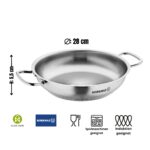 تابه تخت 28*5.5 سانتیمتر 2.7 لیتر استیل مات پرولاین کرکماز 1193