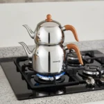 کتری و قوری 1.1 + 2.5 لیتر استیل براق رترو کرکماز 196 | رابیما